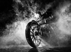 Fototapeta330 x 244  High power motorcycle chopper at night., 330 x 244 cm