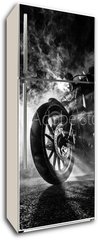 Samolepka na lednici flie 80 x 200  High power motorcycle chopper at night., 80 x 200 cm