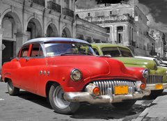 Fototapeta papr 160 x 116, 17211869 - Colorful Havana cars panorama