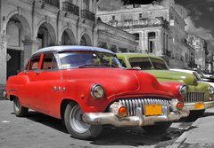 Fototapeta papr 184 x 128, 17211869 - Colorful Havana cars panorama