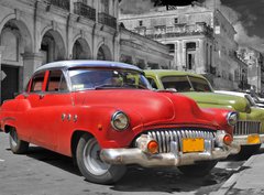Fototapeta pltno 330 x 244, 17211869 - Colorful Havana cars panorama