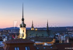 Fototapeta pltno 174 x 120, 172816175 - Old town of Brno as seen from the town hall tower.