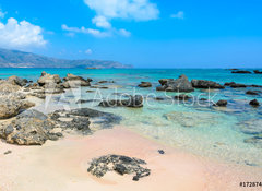 Samolepka flie 100 x 73, 172874884 - Paradise beach with turquoise water, in Elafonisi, Crete, Greece