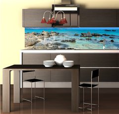 Fototapeta do kuchyn flie 260 x 60, 172874884 - Paradise beach with turquoise water, in Elafonisi, Crete, Greece