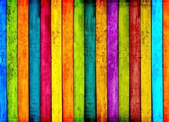 Samolepka flie 200 x 144  Colorful Wood Planks Background, 200 x 144 cm