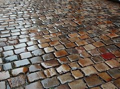 Fototapeta papír 360 x 266, 176627639 - Wet Stone Pavement