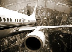 Fototapeta pltno 240 x 174, 17964481 - the airplane take off from the city night. - letoun vyraz z noci msta.