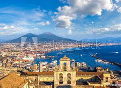 Samolepka flie 100 x 73, 181078879 - Napoli  and mount Vesuvius in  Italy - Napoli a hora Vesuv v Itlii