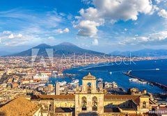 Fototapeta184 x 128  Napoli and mount Vesuvius in Italy, 184 x 128 cm