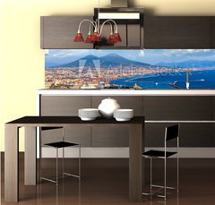 Fototapeta do kuchyn flie 260 x 60  Napoli and mount Vesuvius in Italy, 260 x 60 cm