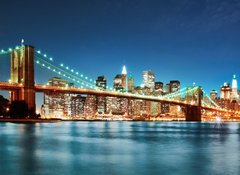 Samolepka flie 100 x 73, 18131889 - Brooklyn bridge at night - Brooklynsk most v noci