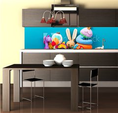 Fototapeta do kuchyn flie 260 x 60, 182423566 - Set of colorful Kids toys frame. Copy space for text