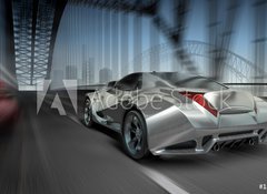 Samolepka flie 100 x 73, 18252967 - Car on bridge