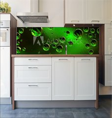 Fototapeta do kuchyn flie 180 x 60  green bubbles, 180 x 60 cm