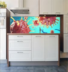 Fototapeta do kuchyn flie 180 x 60, 185828438 - Chronic liver disease viral hepatitis infection, Hepatitis viruses in infected organism. 3d illustration