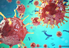 Fototapeta papr 184 x 128, 185828438 - Chronic liver disease viral hepatitis infection, Hepatitis viruses in infected organism. 3d illustration