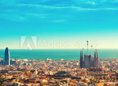 Fototapeta papr 160 x 116, 187469116 - View above on Barcelona landmark from Montjuic hill