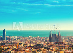 Fototapeta papr 254 x 184, 187469116 - View above on Barcelona landmark from Montjuic hill