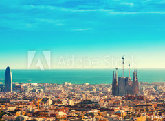 Fototapeta pltno 330 x 244, 187469116 - View above on Barcelona landmark from Montjuic hill