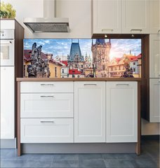 Fototapeta do kuchyn flie 180 x 60  Sunrise on Charles bridge in Prague Czech Republic picturesque, 180 x 60 cm