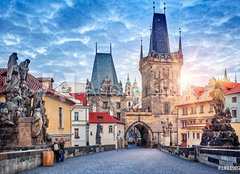 Fototapeta254 x 184  Sunrise on Charles bridge in Prague Czech Republic picturesque, 254 x 184 cm