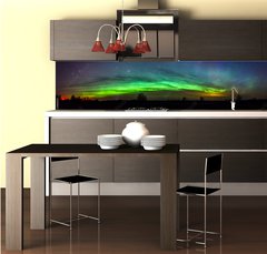 Fototapeta do kuchyn flie 260 x 60  Green Aurora Borealis, 260 x 60 cm