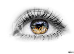 Fototapeta pltno 160 x 116, 19122387 - Eye with fire in the eyes