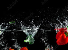 Fototapeta papr 360 x 266, 193446004 - group of vegetables in water splash