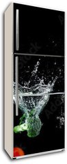 Samolepka na lednici fólie 80 x 200, 193446004 - group of vegetables in water splash - skupina zeleniny v stříkající vodě