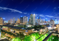 Fototapeta174 x 120  Eleveted, night view of Makati, the business district of Metro Manila, Philippines, 174 x 120 cm