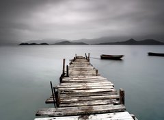 Fototapeta vliesov 100 x 73, 19438246 - Looking over a desolate peer and a boat - Pohldl na pust peer a na lo