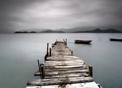 Fototapeta pltno 240 x 174, 19438246 - Looking over a desolate peer and a boat