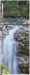 Samolepka na lednici flie 80 x 200, 194541541 - Double Waterfalls in Mountain Forest