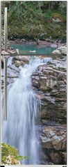 Samolepka na lednici flie 80 x 200  Double Waterfalls in Mountain Forest, 80 x 200 cm