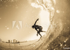 Samolepka flie 200 x 144, 194947698 - Surfing Surfer Wave Closeup Silhouette Vintage - Surfovn Surfa Vlna Detailn Silueta Vintage