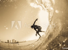 Samolepka flie 270 x 200, 194947698 - Surfing Surfer Wave Closeup Silhouette Vintage - Surfovn Surfa Vlna Detailn Silueta Vintage