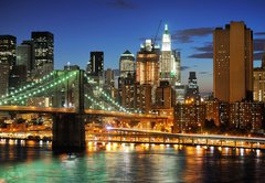 Fototapeta pltno 174 x 120, 19608224 - New york Manhattan bridge after sunset