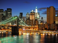 Fototapeta pltno 330 x 244, 19608224 - New york Manhattan bridge after sunset