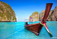 Fototapeta145 x 100  Longtail boat at Maya bay, 145 x 100 cm