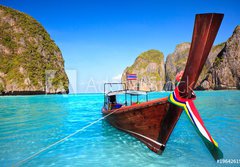 Fototapeta184 x 128  Longtail boat at Maya bay, 184 x 128 cm