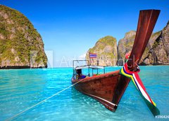 Samolepka flie 200 x 144, 19642615 - Longtail boat at Maya bay