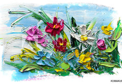 Fototapeta pltno 174 x 120, 196641998 - Abstract oil painting of  flower.