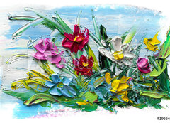 Samolepka flie 200 x 144, 196641998 - Abstract oil painting of  flower.