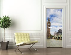 Samolepka na dvee flie 90 x 220, 19785682 - Big Ben and Houses of Parliament, London, UK