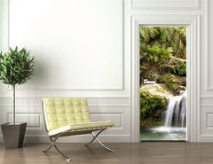 Samolepka na dveře fólie 90 x 220, 19824757 - Rainforest waterfall - Rainforest vodopád