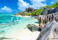 Samolepka flie 145 x 100, 199617709 - Source dArgent Beach at island La Digue, Seychelles - Zdroj dArgent Beach na ostrov La Digue, Seychely