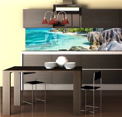 Fototapeta do kuchyn flie 260 x 60, 199617709 - Source dArgent Beach at island La Digue, Seychelles