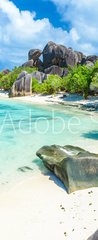 Samolepka na dvee flie 90 x 220, 199617709 - Source dArgent Beach at island La Digue, Seychelles