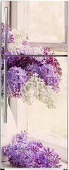 Samolepka na lednici fólie 80 x 200, 200078828 - lilac in jug on old windowsill background - šeřík v džbánu na pozadí starého parapetu