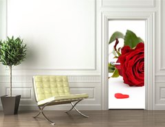 Samolepka na dvee flie 90 x 220  red rose, 90 x 220 cm
